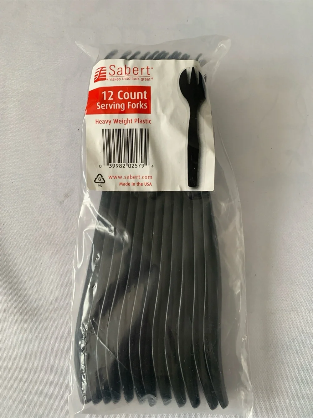 Set Off 12 Spoons 12 Forks Serving Black Heavy Weight Plastic Disposable Party